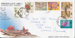 Malaysia Cover Sent Air Mail To Denmark 4-4-1989 With More Topic Stamps - Malasia (1964-...)