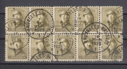 COB 166 Bloc De 10 Oblitération Centrale BRUXELLES 1 - 1919-1920 Albert Met Helm