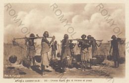 CARTOLINA  C9 ERITREA,AFRICA ORIENTALE-DONNE BARIA CHE SI RECANO AL POZZI-(RIPRODUZIONE)-FORMATO PICCOLO-NON VIAGGIATA - Eritrea