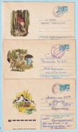 USSR 1975.0414-0529. Birds. Prestamped Covers (3), Used - 1970-79