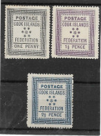 COOK ISLANDS 1892 SET TO 2½d SG 1/3 MOUNTED MINT Cat £143 - Islas Cook