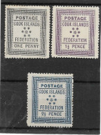 COOK ISLANDS 1892 SET TO 2½d SG 1/3 MOUNTED MINT Cat £143 - Cookinseln