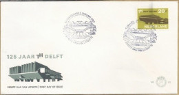 NL.- FDC. NVPH Nr. 82. EERSTE DAG VAN UITGIFTE. FIRST DAY OF ISSUE. 5 JANUARI 1967. - 125 JAAR TH DELFT. - FDC