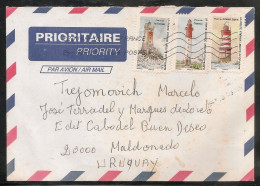 FRANCE 2021 Lettre Prioritaire Par Avion -  En URUGUAY - Avec Timbre Phares - Lighthouse - Faros - TB - Brieven En Documenten