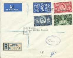 MAROC / TANGER  LETTRE PAR AVION RECOMMANDEE TANGIER POUR PARIS DE 1953   LETTRE COVER - Oficinas En  Marruecos / Tanger : (...-1958