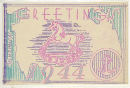 Carte " Greetings 1944 " (verso Vierge) - A Identifier