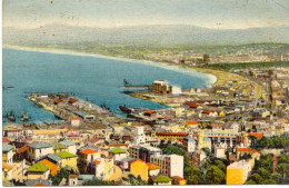 CPA - ALGER - LE PORT DE L'AGHA ET LA BAIE D'ALGER (TIMBREE 1937 - COLORISE) - Algiers