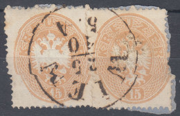 AUSTRIA 1863, MiNo 28, DOUBLE EAGLE, TWO SEPARATE, USED STAMPS From 15.oo Kr. - Usados