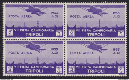 1933 LIBIA - Posta Aerea N° 11 2L.+ 50c. VIIa Fiera Di Tripoli   MNH/** QUARTIN - Libya