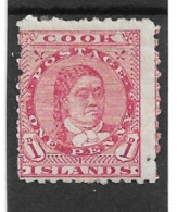COOK ISLANDS 1902 1d ROSE-RED SG 26 PERF 11 MOUNTED MINT (THICK WHITE PIRIE PAPER) Cat £20 - Islas Cook