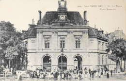 CPA. [75] > TOUT PARIS > N° 2025 - La Mairie Place Gambetta (plan Avec Groupe Devant) (XXe Arrt.) Coll. F. Fleury - TBE - Paris (20)