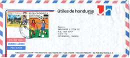 Honduras Air Mail Cover Sent To Sweden Soccer Football - Honduras