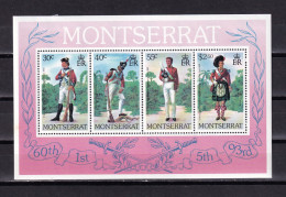 LI07 Montserrat 1979 Military Uniforms Mint Hinged Mini Sheet - Montserrat