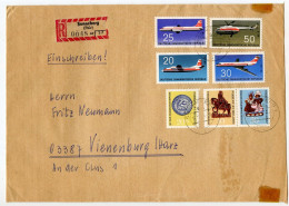 Germany, East 1969 Registered Cover; Sonneberg To Vienenburg; Folk Art & Aviation Stamps - Airplanes & Helicopter - Covers & Documents