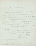 Etienne Jean-Baptiste PASTOU à Luigi CHERUBINI Lettre Autographe Signée 1837 - Sänger Und Musiker