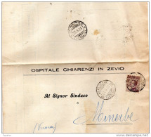 1923 .  LETTERA CON ANNULLO ZEVIO  VERONA + MINERBE - Marcophilie