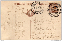 1926    CARTOLINA CON ANNULLO MESTRE VENEZIA + ESTE PADOVA - Entiers Postaux