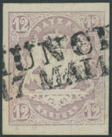 BAYERN 18 O, 1867, 12 Kr. Hellbraunviolett, Kabinett, Mi. 130.- - Afgestempeld