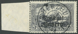 BAYERN 150A O, 1919, 3 M. Violettschwarz, Gezähnt A, Mit Breitem Linken Rand, Zentrischer K2 WUERZBURG Und Fleck Der Ste - Afgestempeld