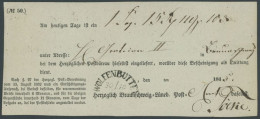 BRAUNSCHWEIG WOLFENBÜTTEL, Halbkreisstempel Auf Postschein (1845), Herzoglich Braunschweig Lüneb. Post, Pracht - Prephilately