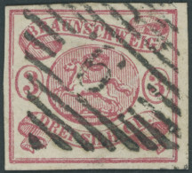 BRAUNSCHWEIG 12Aa O, 1862, 3 Sgr. Rosa, Nummernstempel 9, Pracht, Gepr. W. Engel Und Pfenninger, Mi. 280.- - Brunswick