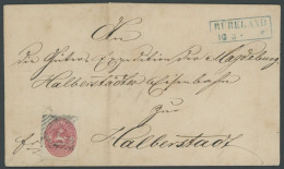 BRAUNSCHWEIG 18 BRIEF, 1867, 1 Gr. Rosa Mit Nummernstempel 35 Und Blauem R2 RÜBELAND Auf Brief Nach Halberstadt, Feinst, - Braunschweig