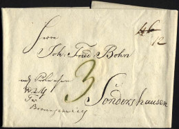 HAMBURG VORPHILA 1801, Paketbegleitbrief Nach Sondershausen, Mit Grüner 3, Pracht - Precursores