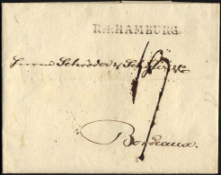HAMBURG 1803, R.4. HAMBURG, L1 Auf Brief Nach Bordeaux, Pracht - Préphilatélie