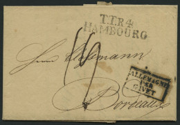 HAMBURG TT PA 1820, TT.R.4 HAMBOURG, L2 Auf Circulair Nach Bordeaux Und R3 Allemagne Par Givet, Pracht - Vorphilatelie