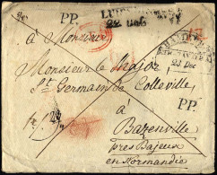 HAMBURG - THURN UND TAXISCHES O.P.A. 1829, HAMBURG F.TH.U.TAX.O.P.A., Segmentstempel Auf Briefumschlag Nach Bazenville/N - Préphilatélie
