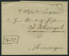 HAMBURG - THURN UND TAXISCHES O.P.A. 1842, T.T. HAMBURG, R3 Auf Brief Per K.D.S. Nach Heiningen, Pracht - [Voorlopers