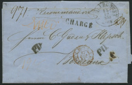 HAMBURG - THURN UND TAXISCHES O.P.A. 1858, HAMBURG TH & T, K1 Auf Reco-Brief Nach Bordeaux, Diverse Nebenstpl., Mit CHAR - Préphilatélie
