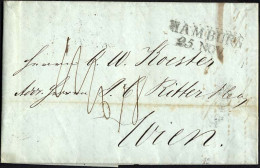 HAMBURG 1846, HAMBURG, L2 Auf Brief Nach Wien, Registraturbug, Pracht - [Voorlopers