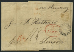 HAMBURG - GRENZÜBERGANGSSTEMPEL 1842, T 31 MAY, In Rot Auf Brief Von Königsberg (K1) über Hamburg (rückseitiger K1) Nach - Vorphilatelie