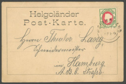 HELGOLAND 14d BRIEF, 1889, 10 Pf. Hellgrün/mittelrot Auf Ansichtskarte, Pracht, Gepr. Lemberger - Helgoland