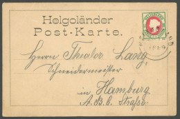 HELGOLAND 14d BRIEF, 1889, 10 Pf. Hellgrün/mittelrot Auf Ansichtskarte, Pracht, Gepr. Lemberger - Héligoland