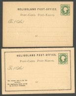 HELGOLAND P 1/2 BRIEF, 1875, 5 Pf. Grün, 2 Ungebrauchte Karten, Pracht, Mi. 55.- - Helgoland