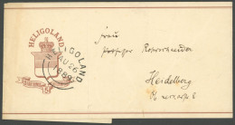 HELGOLAND S 2 BRIEF, 1889, 5 Pf. Braun, Streifband Nach Heidelberg, Feinst, Mi. 200.- - Helgoland