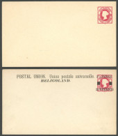 HELGOLAND U 1,2I BRIEF, 1875, 10 Pf. Rot Und 20 Pf. Auf 10 Pf. Rot, Pfennig In Gleichmäßigen Typen, Je Auf Ganzsachenums - Helgoland