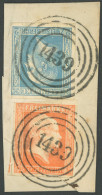 PREUSSEN 1,7b BrfStk, 1850, 1/2 Sgr. Rotorange (unten Rechts Minimal Tangiert) Mit 2 Sgr. Hellblau (rechts Leichte Randk - Altri & Non Classificati