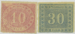 PREUSSEN 20/1 , 1866, 10 Und 30 Sgr., Kleine Mängel, Feinst, Mi. 220.- - Sonstige & Ohne Zuordnung