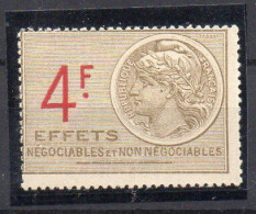 !!! FISCAL, EFFETS DE COMMERCE N°471A CHIFFRE 4 FERME NEUF * - Stamps