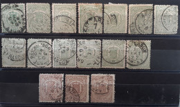 NEDERLAND PAYS BAS NETHERLANDS 1869- 1871,Armoiries Yvert 13 & 15,16 Timbres Avec Nuances, Perforation Cachets Divers - Gebruikt
