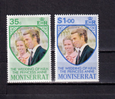 LI07 Montserrat 1973 The Wedding Of H.R.H. The Princess Anne Mint Hinged Stamps - Montserrat