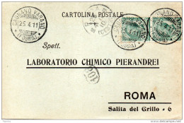 1911  CARTOLINA CON ANNULLO CAGNANO VARANO FOGGIA - Storia Postale