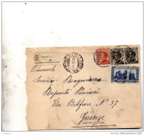 1926  LETTERA RACCOMANDATA  CON ANNULLO   TORINO + AMBULANTE TORINO - PIACENZA - Storia Postale