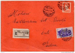 1941 LETTERA CON ANNULLO VILLADOSE ROVIGO - Storia Postale