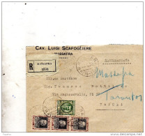 1928   LETTERA RACCOMANDATA  CON ANNULLO MASSAFRA TARANTO - Storia Postale