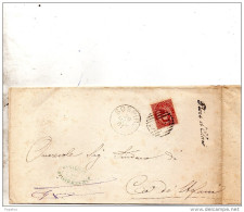 1881 LETTERA CON ANNULLO SOSPIRO CREMONA + PIEVE D'OLMI IN CORSIVO - Marcophilie