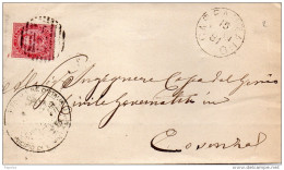 1881  LETTERA CON ANNULLO CARPANZANO COSENZA - Marcophilie